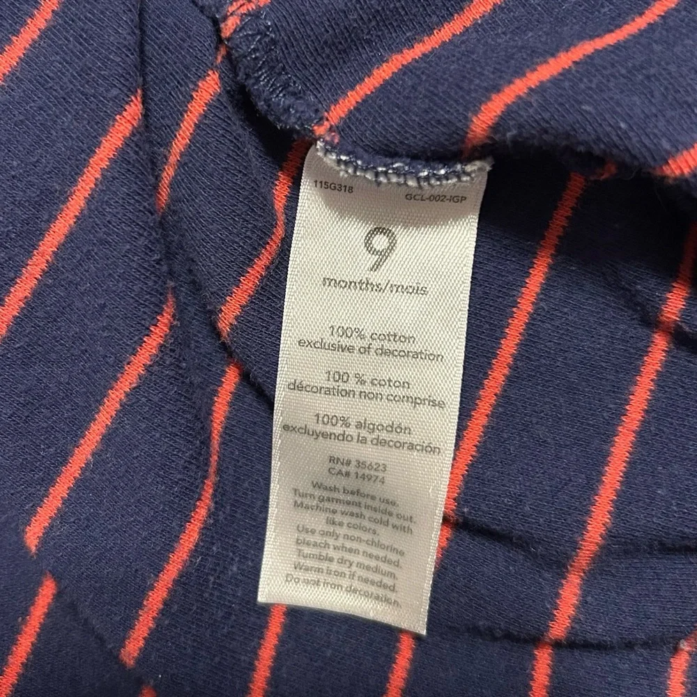 Carter's Blue‎ and Red Striped Footie Dog Pajamas
